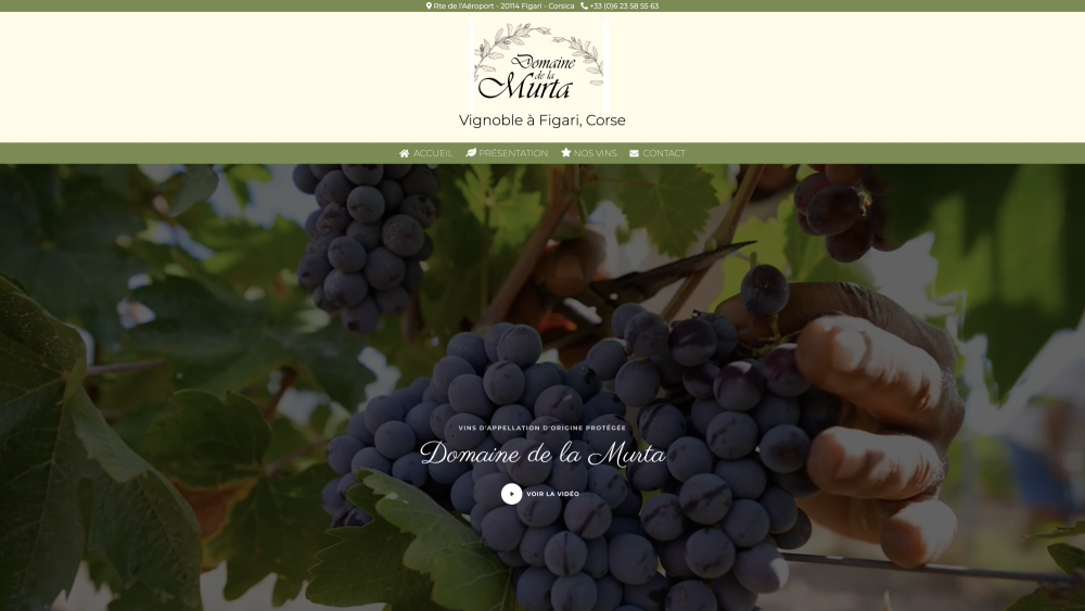 Création Site Internet pour le Domaine de la Murta, Vignoble Corse