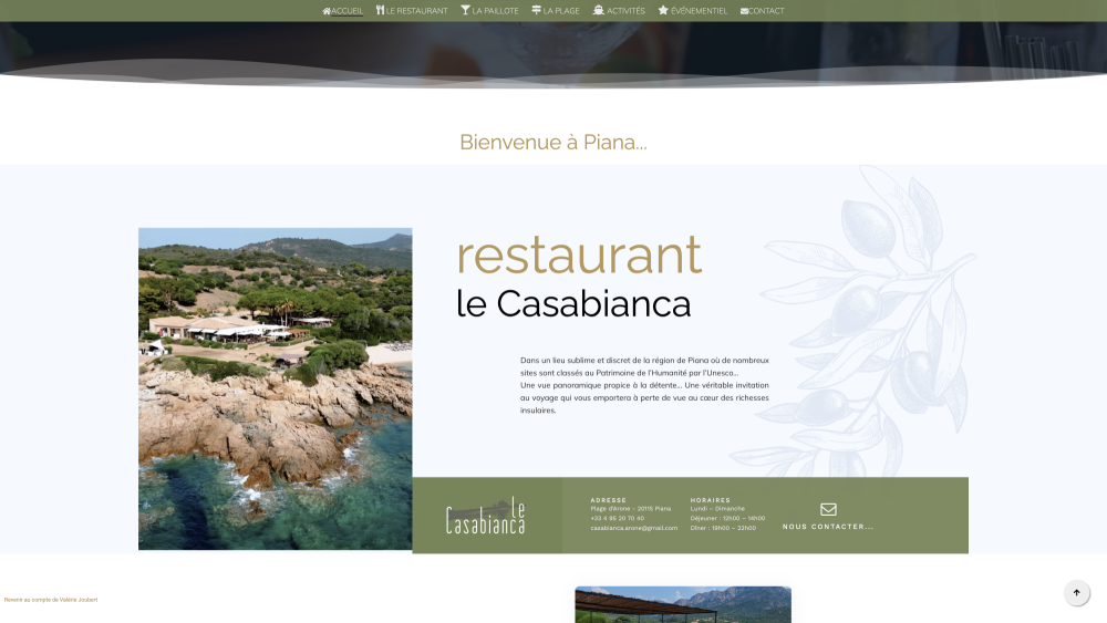 Création Site Internet pour le Restaurant La Casabianca à Piana en Corse